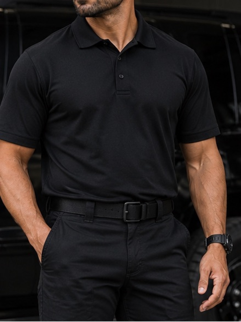5.11 Tactical Men's Black Polo Shirt - Medium